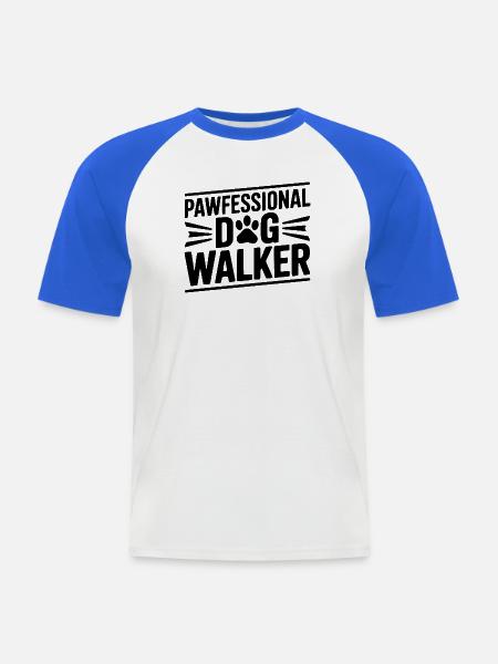 Pawfessionaler Hundespaziergänger - Männer Baseball-T-Shirt - Weiß/Royalblau