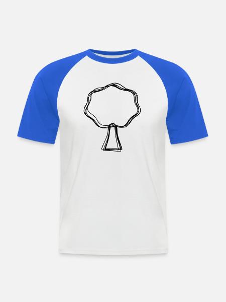 Baum handgezeichnet - Männer Baseball-T-Shirt - Weiß/Royalblau