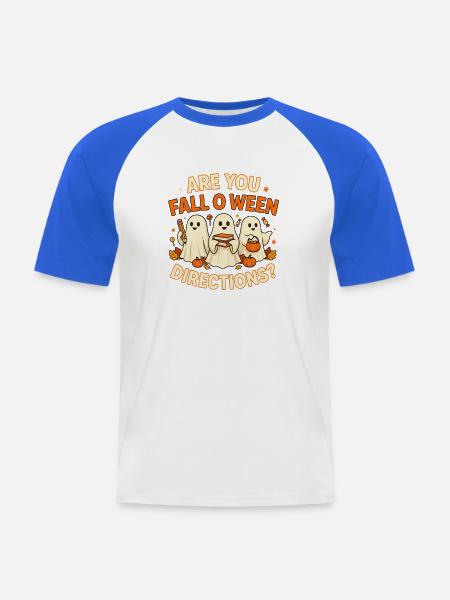 Halloween-Geistertrio mit Büchern - Männer Baseball-T-Shirt - Weiß/Royalblau