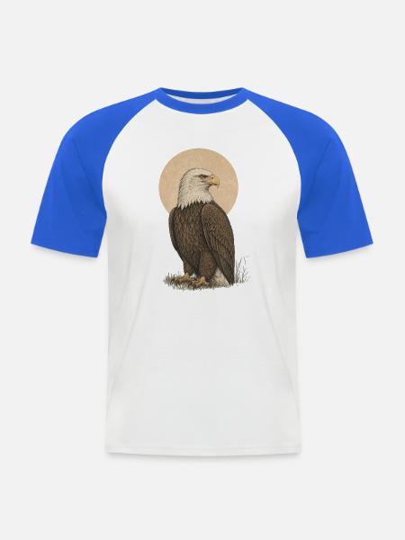 Adler - Männer Baseball-T-Shirt - Weiß/Royalblau