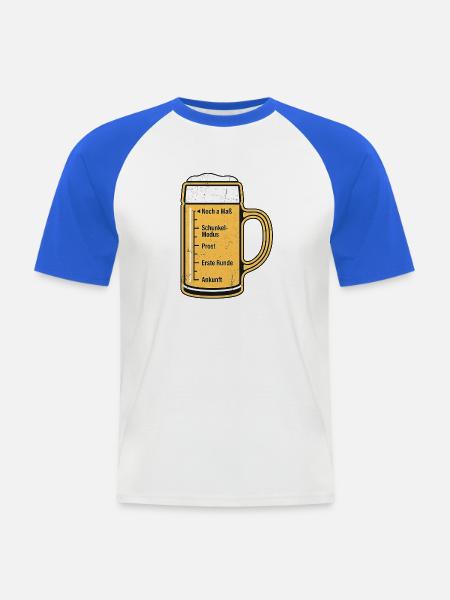 Bayern Bierzelt - Männer Baseball-T-Shirt - Weiß/Royalblau