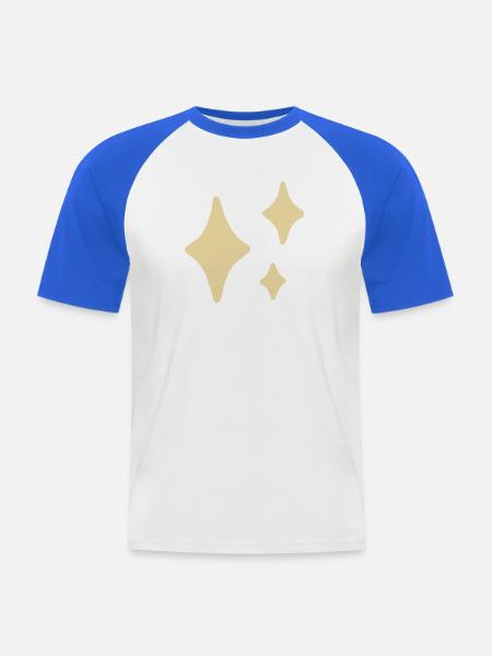 Golden Sparkle Trio - Männer Baseball-T-Shirt - Weiß/Royalblau