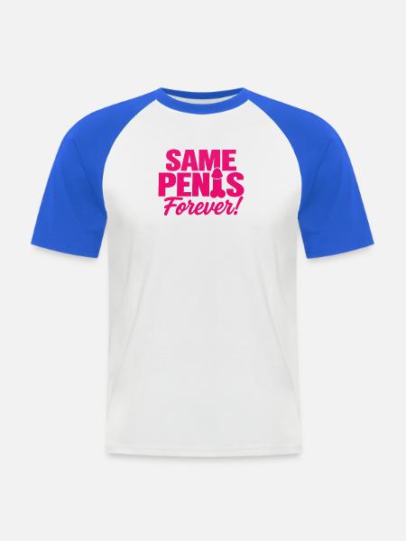 Gleicher Penis für immer JGA - Männer Baseball-T-Shirt - Weiß/Royalblau