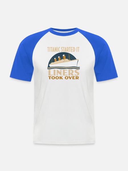 Ozeandampfer Maritime Geschichte Historisches - Männer Baseball-T-Shirt - Weiß/Royalblau