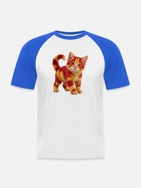 Spanisches Kätzchen - Männer Baseball-T-Shirt - Weiß/Royalblau
