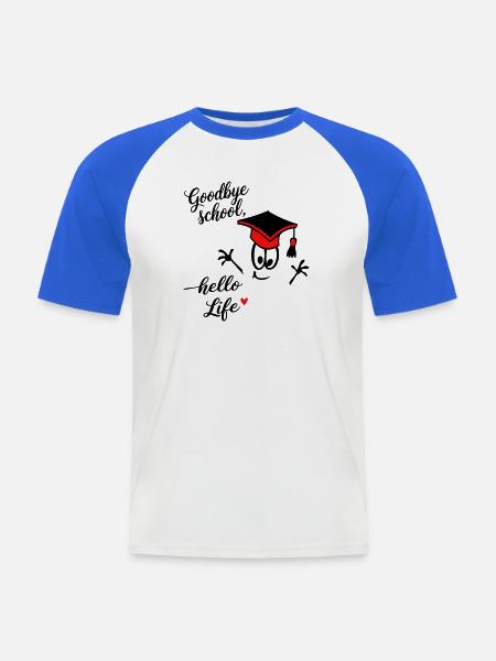 Schule Abitur - Männer Baseball-T-Shirt - Weiß/Royalblau