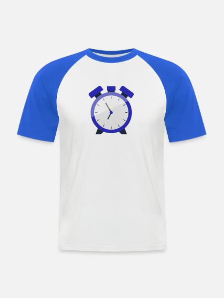 Wecker - Männer Baseball-T-Shirt - Weiß/Royalblau