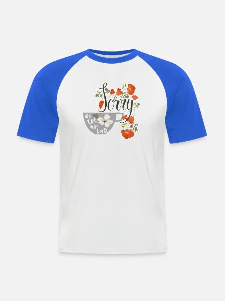 Sorry  es tut mir Leid - Männer Baseball-T-Shirt - Weiß/Royalblau