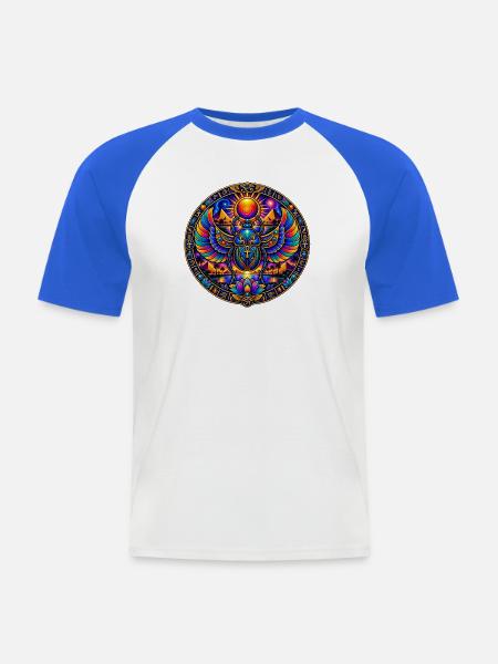 Skarabäus - Männer Baseball-T-Shirt - Weiß/Royalblau