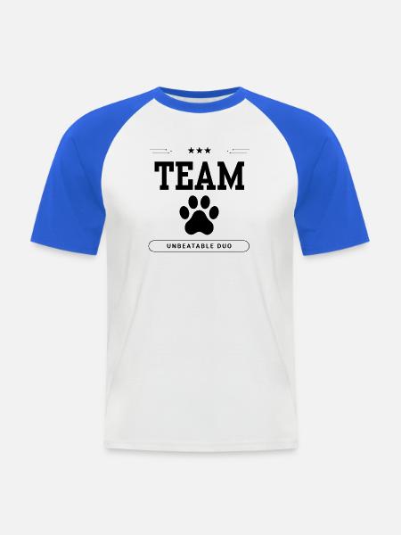 Team Hund - Männer Baseball-T-Shirt - Weiß/Royalblau