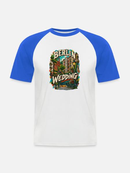 Berlin Wedding – Urbanes Kiez Design - Männer Baseball-T-Shirt - Weiß/Royalblau