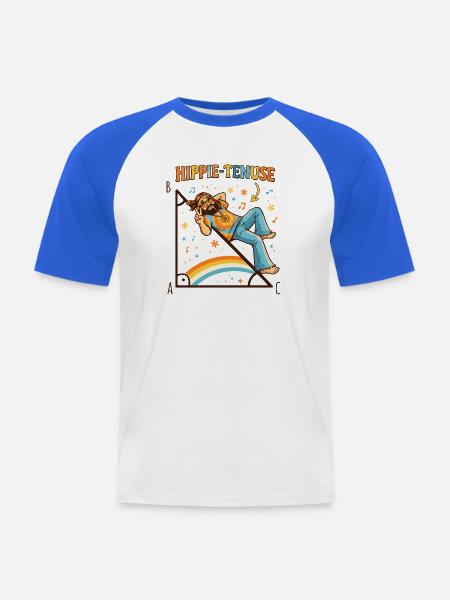 Lehrer Hippie-Tenuse Hypotenuse Wertschätzung - Männer Baseball-T-Shirt - Weiß/Royalblau