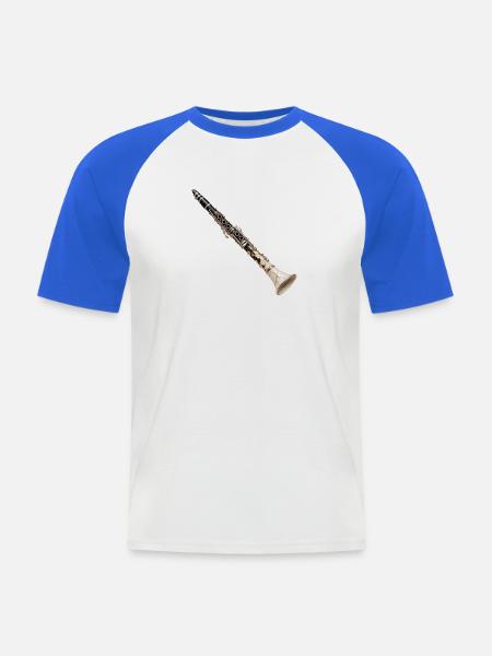 Porzellan-Crack-Klarinette - Männer Baseball-T-Shirt - Weiß/Royalblau