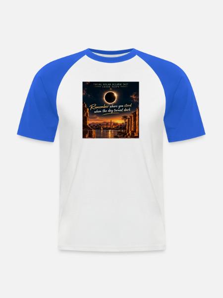 Solar Eclipse Luxor 2027 - Männer Baseball-T-Shirt - Weiß/Royalblau