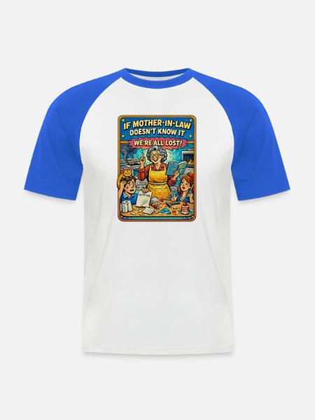  Mom Retro Comic Parodie, Tochter oder - Männer Baseball-T-Shirt - Weiß/Royalblau