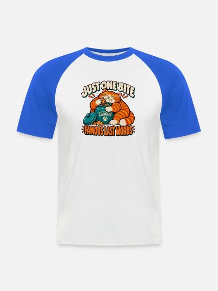 Nur ein Keks - Männer Baseball-T-Shirt - Weiß/Royalblau