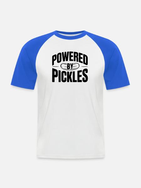 Angetrieben von Pickles - Männer Baseball-T-Shirt - Weiß/Royalblau