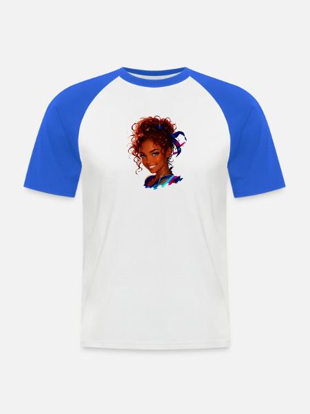 Porträt der Tänzerin - Männer Baseball-T-Shirt - Weiß/Royalblau