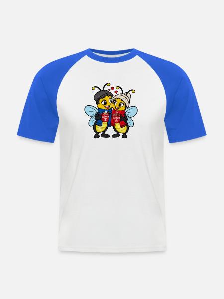 Glühweinzeit - lustige Weihnachtsmarkt Pullover - Männer Baseball-T-Shirt - Weiß/Royalblau