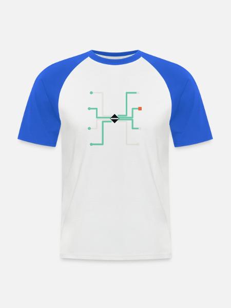 Tech Circuit Kreuzung - Männer Baseball-T-Shirt - Weiß/Royalblau