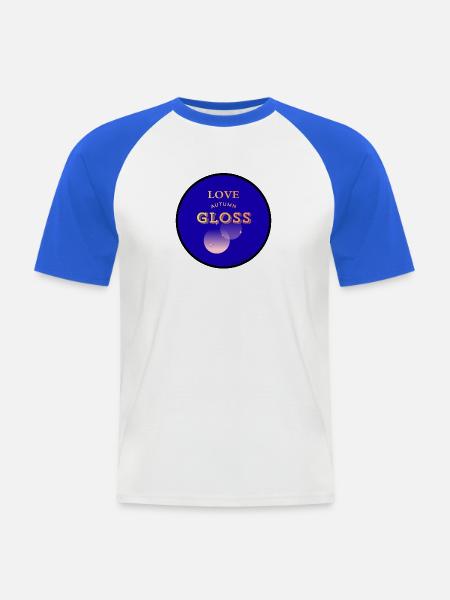 Liebe Autumn GLOSS - Männer Baseball-T-Shirt - Weiß/Royalblau