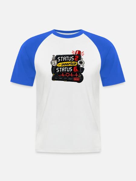 Neonstatus Innerlich Puls Kaffee - Männer Baseball-T-Shirt - Weiß/Royalblau