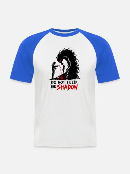 Füttere nicht den Schatten - Männer Baseball-T-Shirt - Weiß/Royalblau