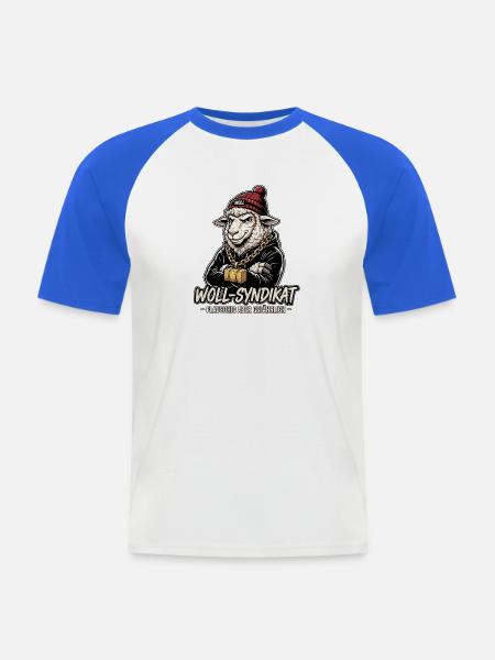 Cooler Schäfer Landwirt - Männer Baseball-T-Shirt - Weiß/Royalblau