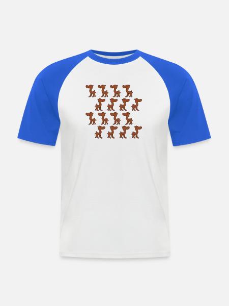 Süßes Chibi-Kamel - Männer Baseball-T-Shirt - Weiß/Royalblau
