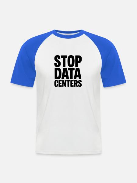 Stop-Rechenzentren - Männer Baseball-T-Shirt - Weiß/Royalblau