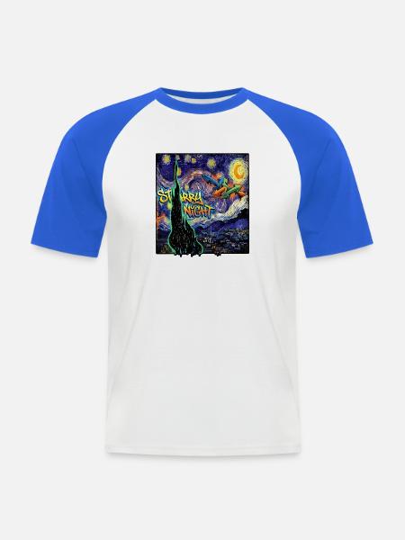 Van Goghs Sternennacht Wildstyle Burner - Männer Baseball-T-Shirt - Weiß/Royalblau