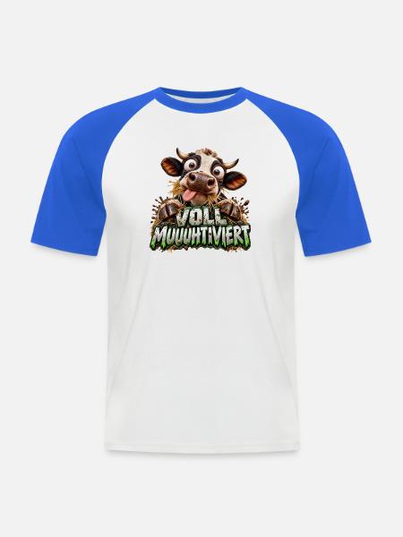 Voll Muuhhtviert Kuh Cartoon - Männer Baseball-T-Shirt - Weiß/Royalblau