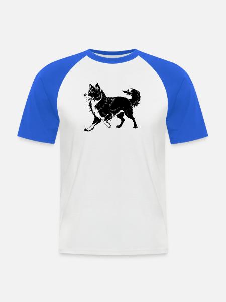 Australian Shepherd Dog-Gangarten - Männer Baseball-T-Shirt - Weiß/Royalblau