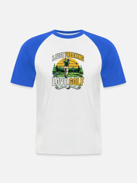 Golfspieler Golf Golfer Geschenke - Männer Baseball-T-Shirt - Weiß/Royalblau