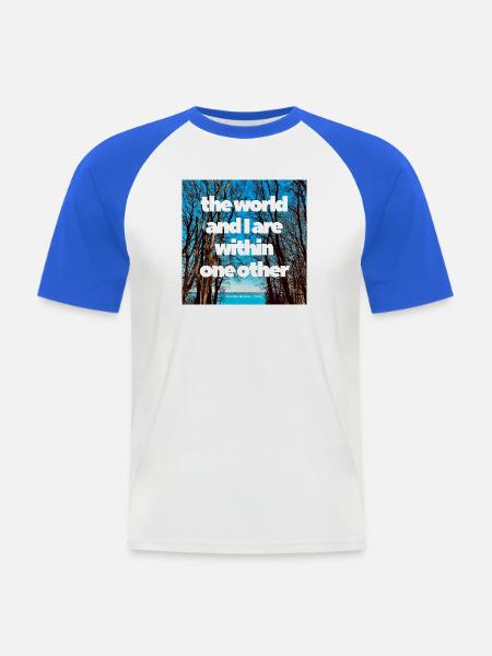 the world and I - Männer Baseball-T-Shirt - Weiß/Royalblau
