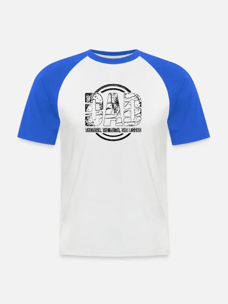 Dad The Man-Mythos Legende - Männer Baseball-T-Shirt - Weiß/Royalblau