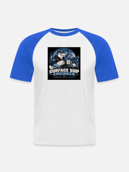 Surface Ship Engineer – Design Build Sail - Männer Baseball-T-Shirt - Weiß/Royalblau