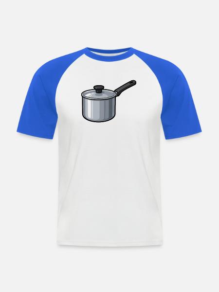 KüchenTopf Cartoon Design - Männer Baseball-T-Shirt - Weiß/Royalblau