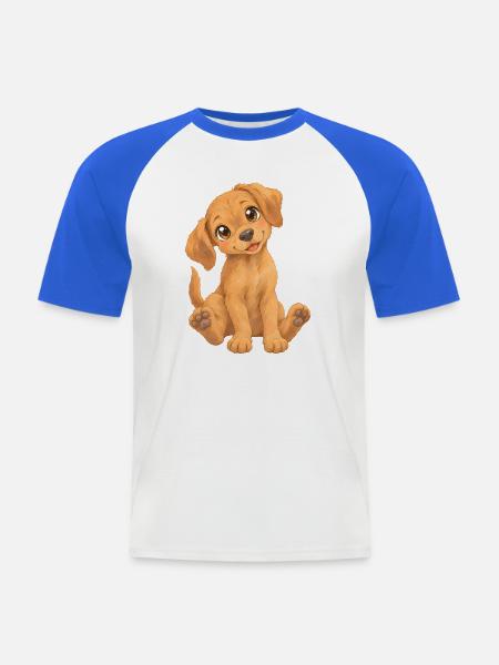 Rhodesian Ridgeback – süßer Hundewelpe - Männer Baseball-T-Shirt - Weiß/Royalblau