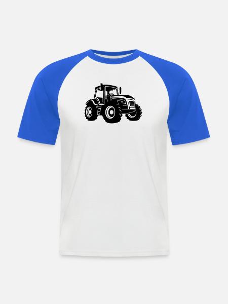 Traktor Landmaschine Symbol - Männer Baseball-T-Shirt - Weiß/Royalblau