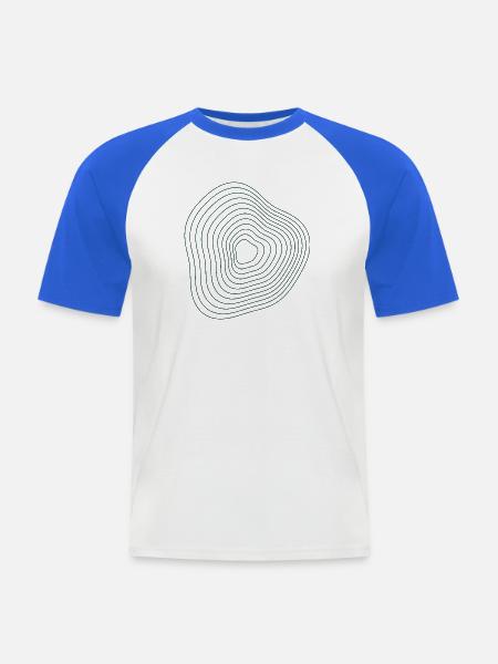 Dunkelgrüne abstrakte Schichtlinien - Männer Baseball-T-Shirt - Weiß/Royalblau