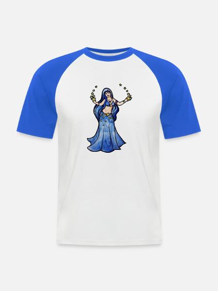 Himmlische Kaiserin in Blau - Männer Baseball-T-Shirt - Weiß/Royalblau