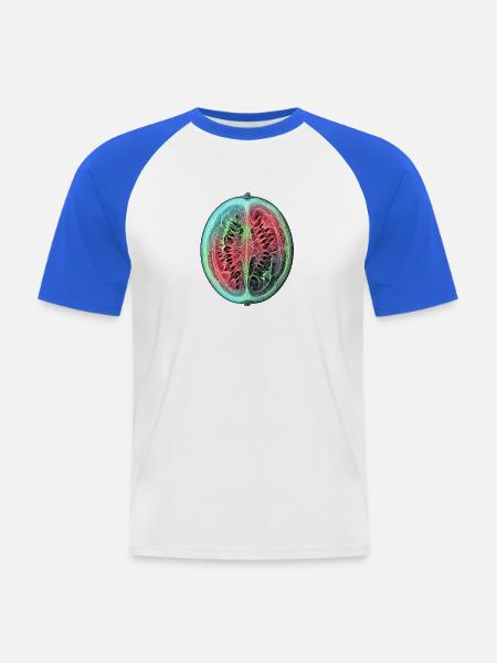 Röntgen Wassermelone - Männer Baseball-T-Shirt - Weiß/Royalblau