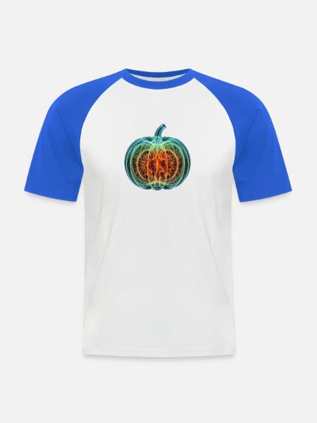 Röntgen Kürbis Vegan - Männer Baseball-T-Shirt - Weiß/Royalblau