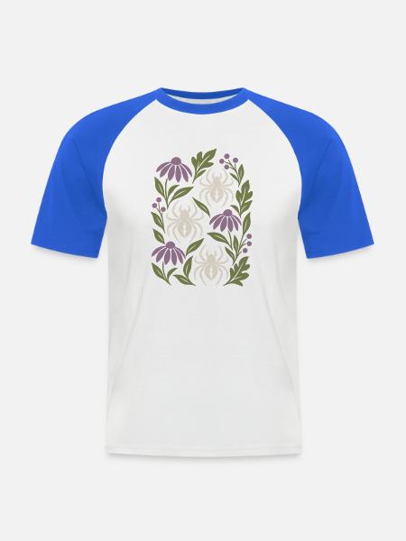 Botanische Spinnen - Männer Baseball-T-Shirt - Weiß/Royalblau