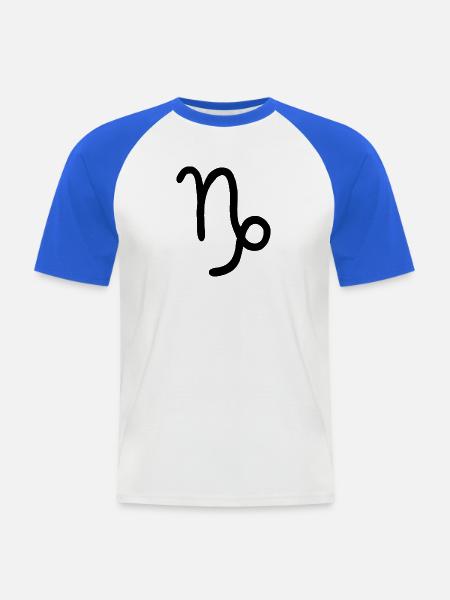 Steinbock-Tierkreiszeichen - Männer Baseball-T-Shirt - Weiß/Royalblau