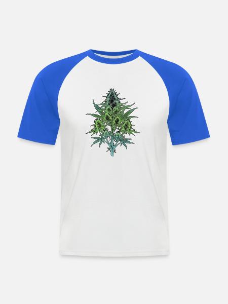 Röntgen Cannabis Pflanze - Männer Baseball-T-Shirt - Weiß/Royalblau