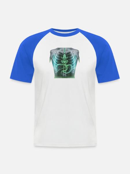Röntgen Frosch im Hals Halloween - Männer Baseball-T-Shirt - Weiß/Royalblau