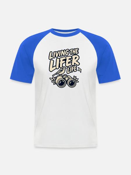 Das Leben des Lebens - Männer Baseball-T-Shirt - Weiß/Royalblau
