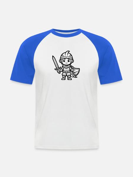 Baby Knight - Männer Baseball-T-Shirt - Weiß/Royalblau